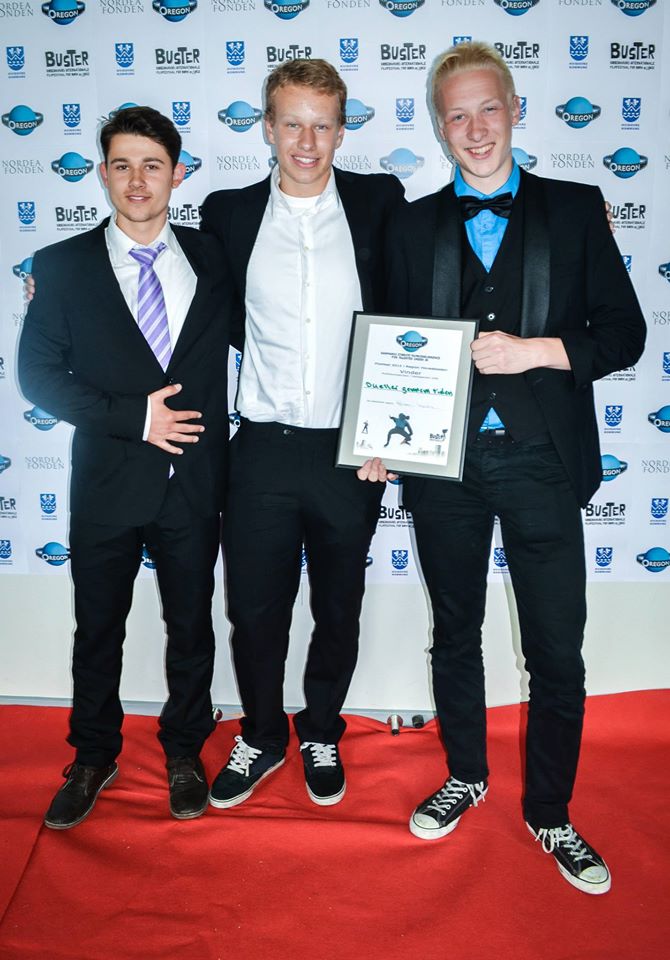 Team picture of my two friends and I after we won the Audience Award for Best Film in Copenhagen.