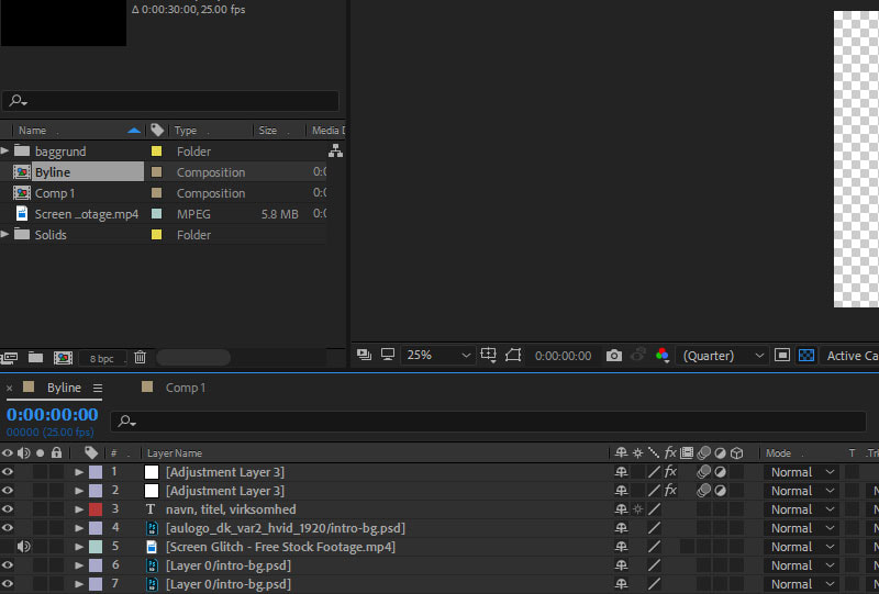 Picture of Premiere Pro layers and clips.